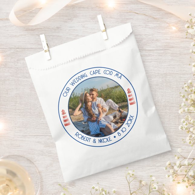 Cape Cod Wedding Theme Fvor Bag Geschenktütchen (Ausgeschnitten)