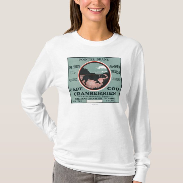 Cape Cod-Zeiger-Marken-Moosbeeraufkleber T-Shirt (Vorderseite)