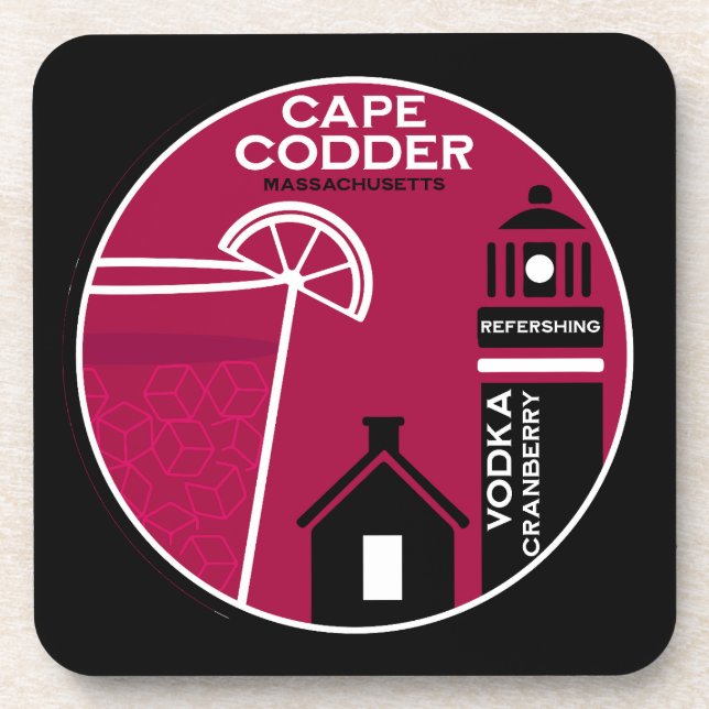 Cape Codder Cocktail Getränkeuntersetzer (Vorderseite)