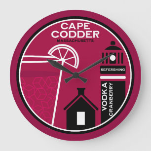 Cape Codder Cocktail Große Wanduhr