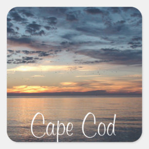 Cape- Codsonnenuntergangstrand und Ozean Quadratischer Aufkleber