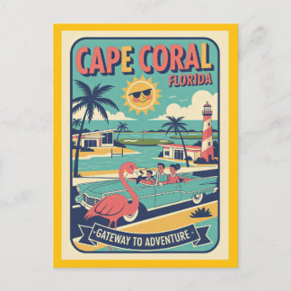 Cape Coral FL Retro 1950er Jahre Reiseziel Postkarte