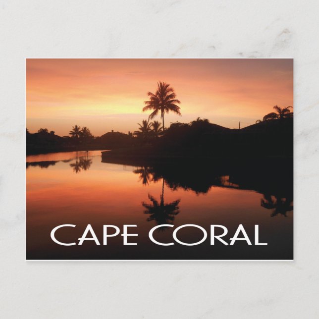 Cape Coral Florida Sunset Postkarte (Vorderseite)