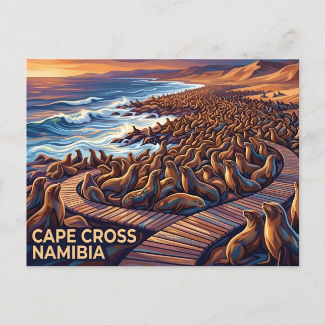 Cape Cross Robbenreservat Namibia Postkarte (Vorderseite)