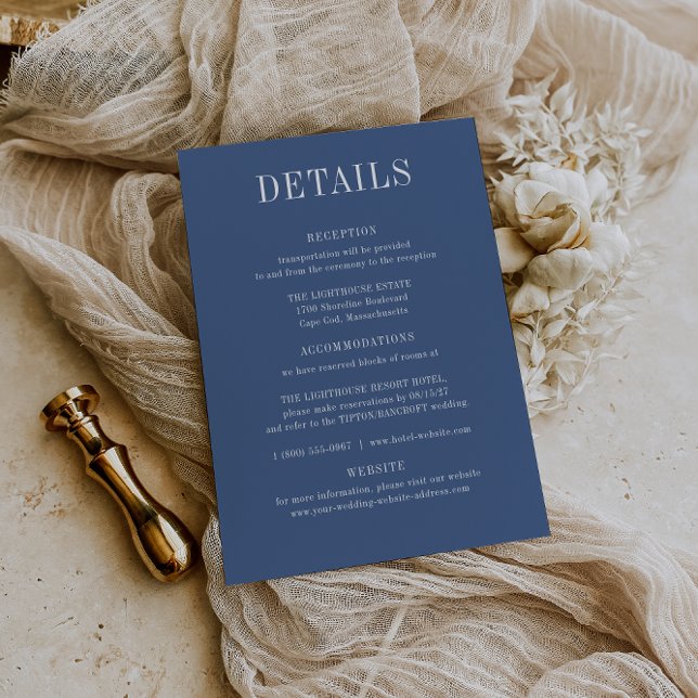 CAPE CSB Coastal Blue Wedding Details Card Einladung (Von Creator hochgeladen)