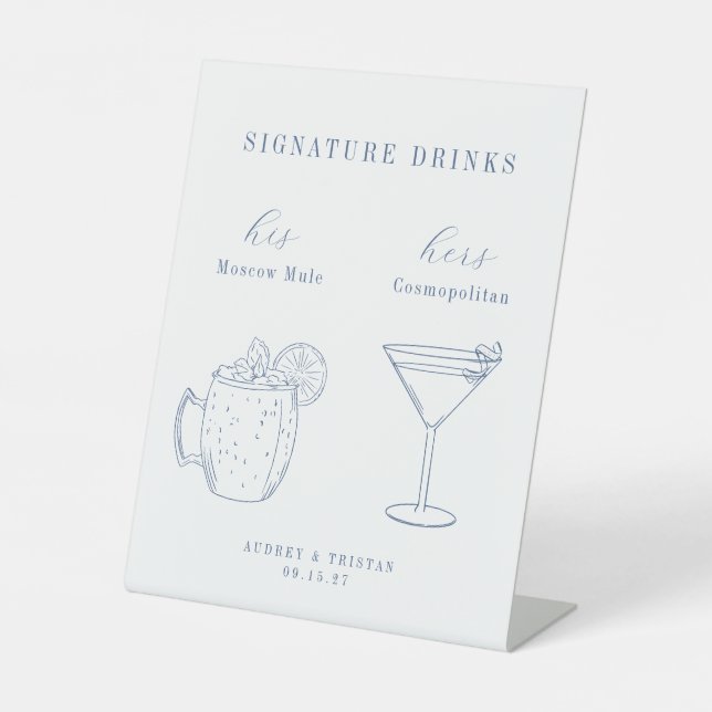CAPE CSB Küste Blaue Hochzeit Signature Drinks Sockelschild (Vorderseite)