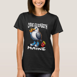 Cape Elizabeth Maine Lustige Möwe Pommes Frites So T-Shirt