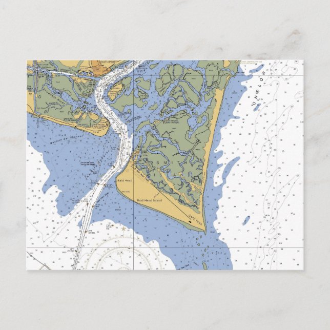 Cape Fear, carte postale CN Nautical Chart (Devant)