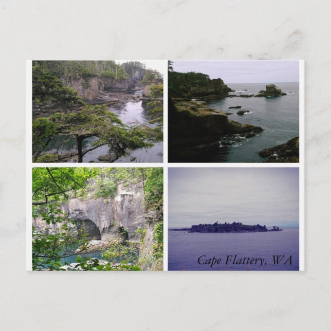 Cape Flattery horizontale Collage Postkarte (Vorderseite)