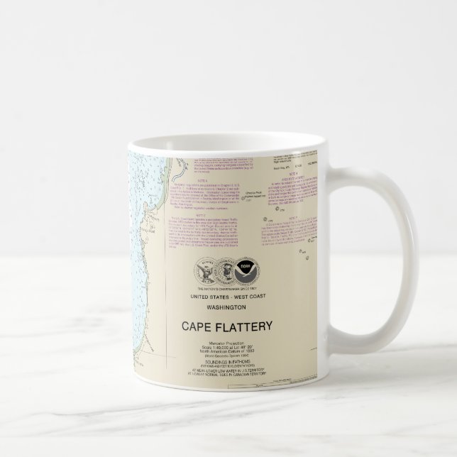 Cape Flattery Nautical Chart 18485 Kaffeetasse (Rechts)
