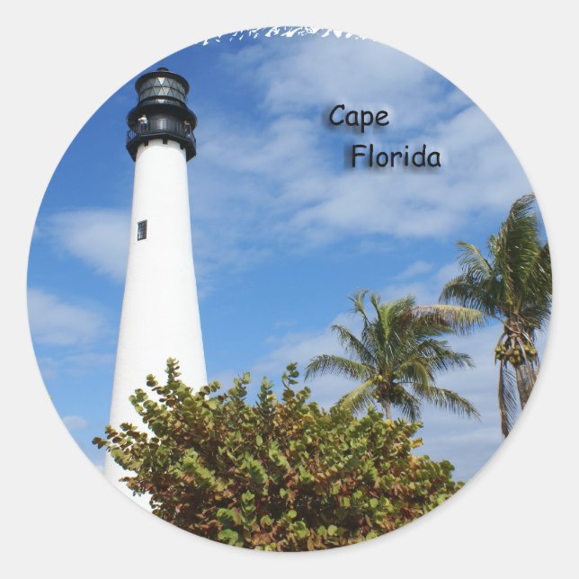 Cape Florida Lighthouse Runder Aufkleber (Vorderseite)