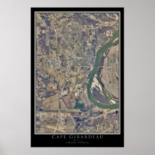 Cape Girardeau Missouri Satellite Karte Poster