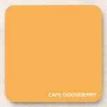 Cape Gooseberry, gelbe Farbe Getränkeuntersetzer<br><div class="desc">Cape Gooseberry,  auch bekannt als Physalis,  ist eine Pflanze der Nachthemden,  deren Beeren in einem Schutzpapierkalyx wachsen. Die warme,  gelbe Farbe der Beere verleiht hier einem der charakteristischen Farbtöne der Nomencolor ihren Namen.</div>