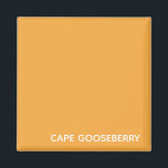 Cape Gooseberry yellow color name Magnet<br><div class="desc">Cape Gooseberry,  also known as Physalis,  is a plant of the nightshade family,  the berries of which grow inside a protective papery calyx.
Here,  the distinctive warm yellow color of the berry gives its name to one of Nomencolours' signature shades.</div>