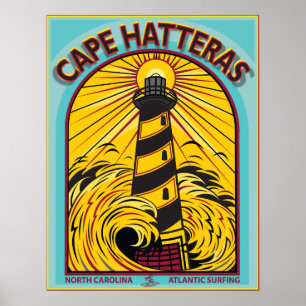 CAPE HATTERAS ATLANTIK SURFEN NORDKAROLINA POSTER