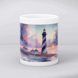 Cape Hatteras Lighthouse at Sunset Coastline Kaffeetasse