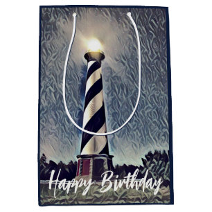 Cape Hatteras Lighthouse Äußere Banken OBX Geburts Mittlere Geschenktüte