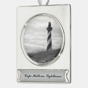 Cape Hatteras Lighthouse Banner-Ornament Silber