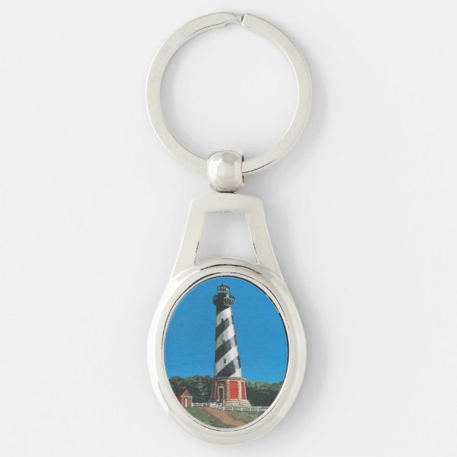 Cape Hatteras Lighthouse Metal Schlüsselanhänger (Vorderseite)