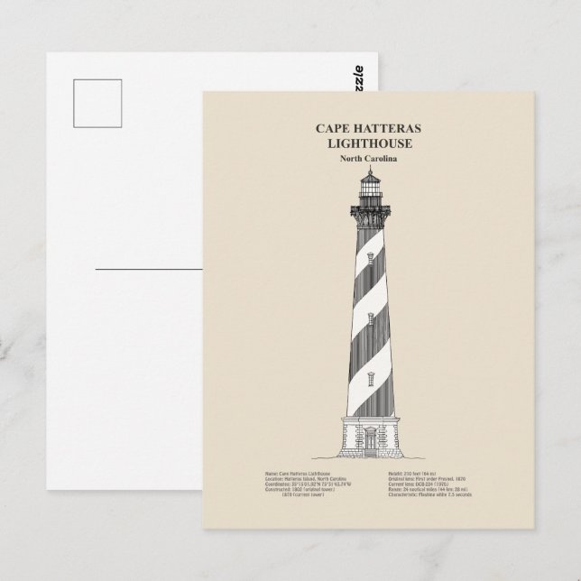 Cape Hatteras Lighthouse - North Carolina - SBD Postkarte (Vorne/Hinten)