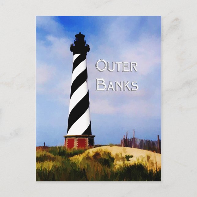 Cape Hatteras Lighthouse Poster Text Außenbanken Postkarte (Vorderseite)