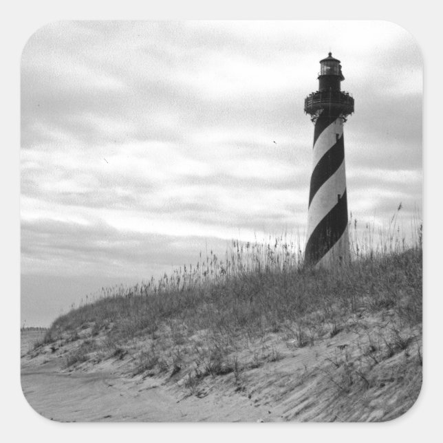 Cape Hatteras Lighthouse Quadratischer Aufkleber (Vorderseite)