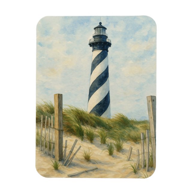 Cape Hatteras Lighthouse Watercolor Magnet (Vertikal)