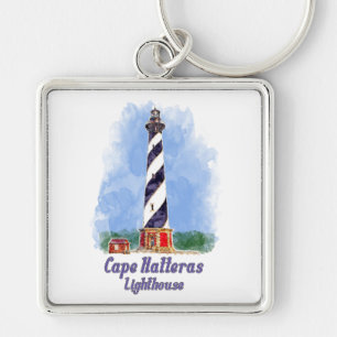 Cape Hatteras Lighthouse Watercolor North Carolina Schlüsselanhänger