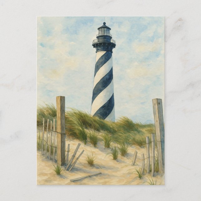 Cape Hatteras Lighthouse Watercolor Postkarte (Vorderseite)