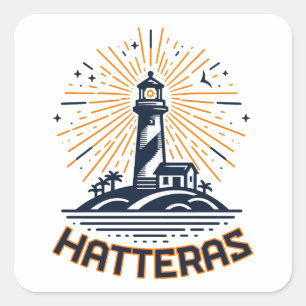 Cape Hatteras North Carolina Leuchtturm Sunrise Quadratischer Aufkleber