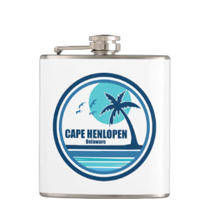 Cape Henlopen Delaware Palm Tree Birds Flachmann