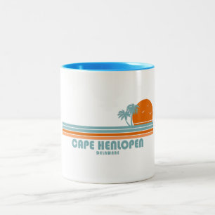 Cape Henlopen Delaware Sun Palm Trees Zweifarbige Tasse