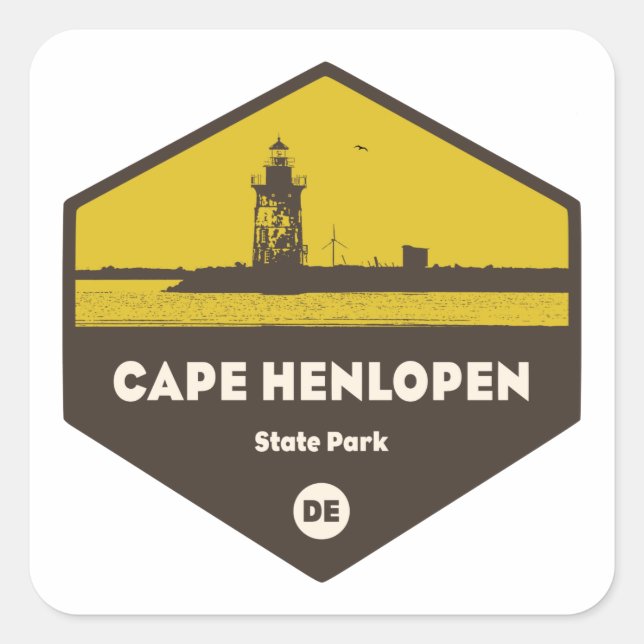 Cape Henlopen Staat Park Quadratischer Aufkleber (Vorderseite)