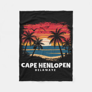 Cape Henlopen State Park Delaware Surfer Retro Fleecedecke