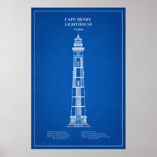 Cape Henry Leuchtturm - Virginia – AD Poster