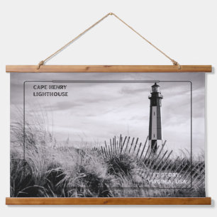 Cape Henry Lighthouse Wandteppich Mit Holzrahmen