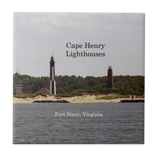 Cape Henry Lighthouses Fliesen (Vorderseite)