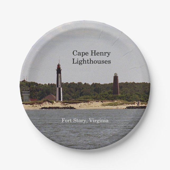 Cape Henry Lighthouses Papiertafel Pappteller (Vorderseite)