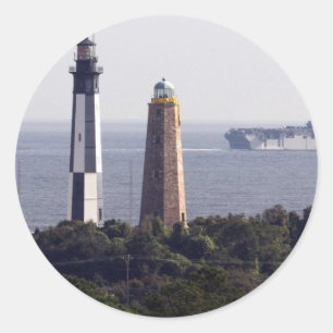 Cape Henry Lighthouses Runder Aufkleber
