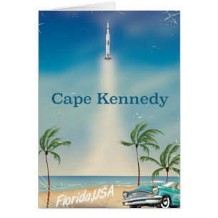 Cape Kennedy Vintage Saturn Five Raketenposter