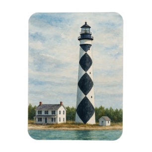 Cape Lookout Leuchtturm Aquarell Magnet