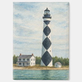 Cape Lookout Leuchtturm Aquarell Magnet