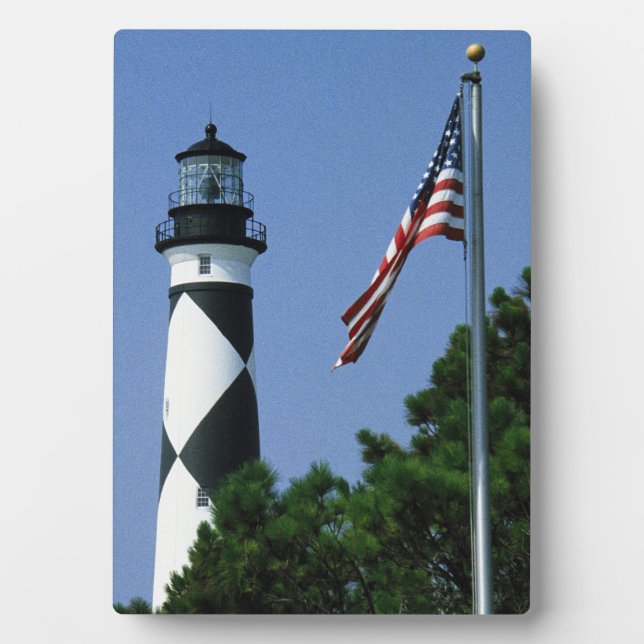 Cape Lookout Leuchtturm mit alter Herrlichkeit Fotoplatte (Vorderseite)