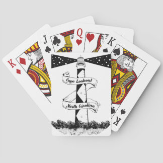 Cape Lookout Leuchtturm Schwarz-Weiß Spielkarten