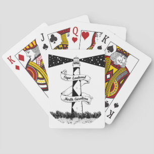 Cape Lookout Leuchtturm Schwarz-Weiß Spielkarten