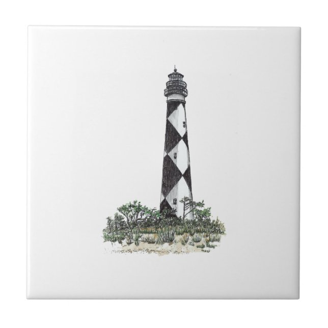 Cape Lookout Lighthouse Fliese (Vorderseite)