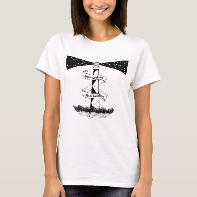 Cape Lookout Lighthouse North Carolina T-Shirt (Vorderseite)
