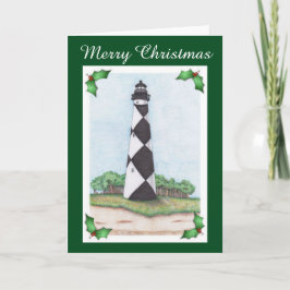 Cape Lookout Lighthouse Weihnachtskarte Feiertagskarte