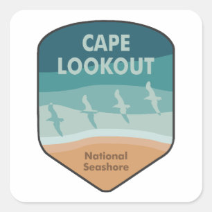 Cape Lookout National Seashore Seagulas Quadratischer Aufkleber