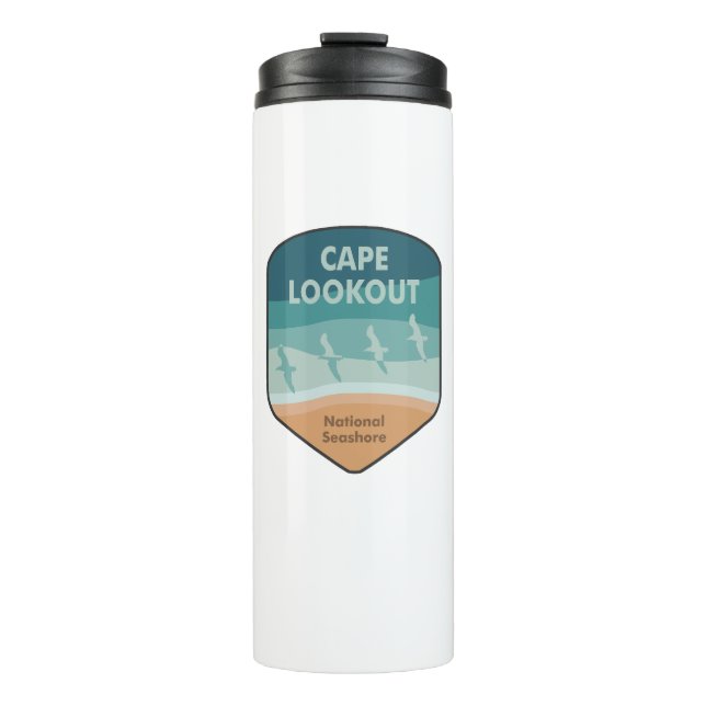 Cape Lookout National Seashore Seagulas Thermosbecher (Vorderseite)